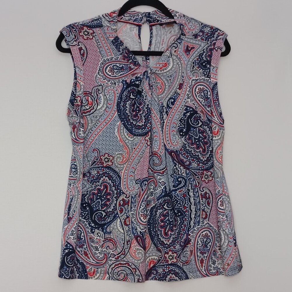 Women's Tommy Hilfiger Paisley Sleeveless Blouse /Tank Size Large